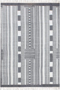 Kilim Runner 4x15 Cotton Runner Rug Gray & Beige Indoor Outdoor Runner 0.19 inches Stone Easy Washable Hand Wash Cotton Carpet Flatweave Runner Rugs for Hallway, Staircases, Corridor Runner