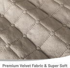 Reclining Sectional Couch Covers Velvet L Shape Recliner Sofa Middle Console Cover for Dogs Pets Washable Anti Slip 1 Additional Recliner Center Console Slipcovers (1 Console, Khaki)