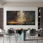 Canvas Wall Art Decor Large Wall Art Pictures for Living Room Landscape Natural Wall Art Decor Artwork for Walls Mystical Path Yellow Forest Wall Art Prints Art Work for Home Office Wall Decor 24"x48"