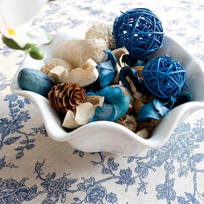 Qingbei Rina Potpourri Bags, Ocean Breeze Scented Potpourri Bowl Filler,Beach Coastal Blue Vase Filler,Home Fragrance Sachet of Petal,Bathroom Decor,9.9 Oz