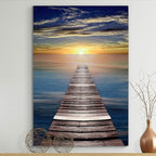 Renditions Gallery Canvas Nature Wall Art Home Scenic Paintings & Prints Calm Caribbean Dusk Glam Romantic Modern Wall Hanging Decorations for Bedroom Office Kitchen Artwork - 18"x27" LT06