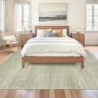 Art&Tuft Washable Rugs 6x9, Low Pile Area Rugs for Living Room - Non Slip and Stain Resistant Soft Thin 6x9 Rug for Bedroom, Dining Room, Kitchen, Office, Green