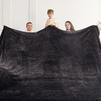 Oversized King Fleece Blanket 120x120 Inches, Seamless Soft Cozy 3D Jacquard Flannel Blanket 10'x10' Extra Large for Bed, Sofa, Couch, Travel & Camping, California King Throw, Black Leaf