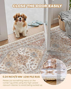 Washable Runner Rug 2.5x14, Non-Slip Long Kitchen Mats for Floor, Vintage Rug for Entryway, Soft Hallway Runner for Dining Room, Bedroom, Living Room(Orange,2.5'x14')