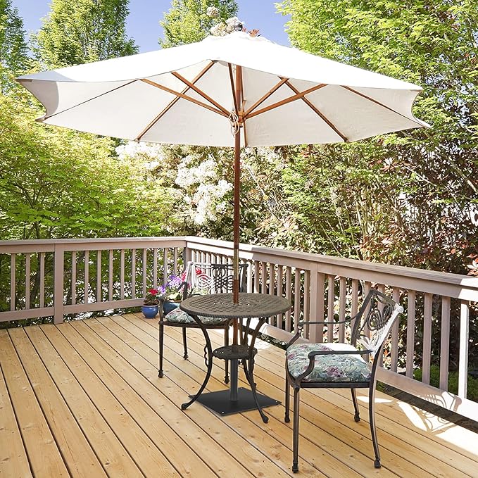 Giantex 35 lbs Patio Umbrella Base, 20 inch Heavy Duty Square Outdoor Umbrella Stand for 1.6''-1.9'' Poles, 4 Adjustable Pads Anchor Holes, Umbrella Holder for Deck Yard Poolside Garden