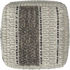 SIMPLIHOME Grady Square Pouf - 18 inch Wide Wool and Cotton Handloom Woven Ottoman in Earth Tone Brown, Contemporary Footstool or Extra Seating for Living Room with Polystyrene Bead Filling, Assembled