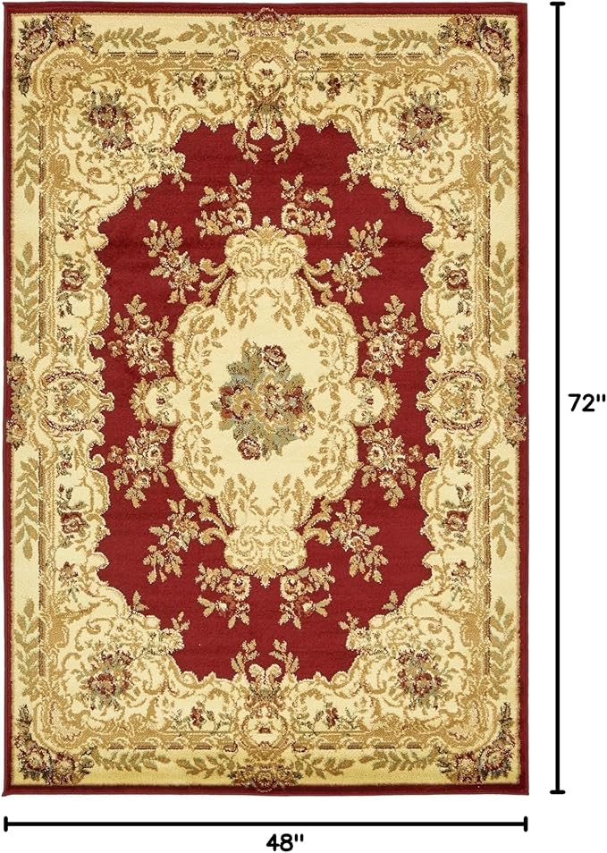 Rugs.com Chateau Collection Rug – 10 Ft Runner Cream Medium Rug Perfect for Entryways, Kitchens, Breakfast Nooks, Accent Pieces