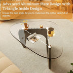 Coffee Tables Glass Small Farmhouse Coffee Table Mid-Century Modern Wood Center Table for Living Room, Black Transparent, 45 Inch