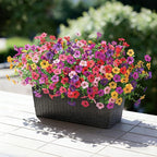 Ivydale Artificial Flowers for Outdoor 24 Bundles Fake Mums UV Resistant Silk Daisy Faux Plants for Outside Planter Home Porch Patio Window Box Decor, Purple
