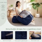 8" Washable Floor Pillow Cushion for Adults, Meditation Cushion Pillow, Removable Tufted Blended Corduroy Cover, Large Square Floor Sitting for Tatami Living Room or Yoga, 22x22 Inch, Machine Washable