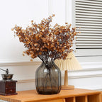 JAKY-Global Babys Breath Silk Artificial Flowers 12 Bundle Fake Plants Fall Stems Decorations for Home Farmhouse Decor Bouquets DIY Garden (Dark Brown White 12pcs)