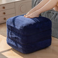 HIGOGOGO Pouf Ottoman Stuffed Square Modern Foam Filled Foot Rest Poufs 20 X 18 Inches Modular Ottomans Separated Into Floor Cushions for Living Room Chair Decorative Stool, Navy