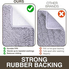 Neater Home Plush Bathroom Rugs 24x17 Thick Chenille Quick Dry Microfiber Absorbent Bath Mat, Soft Bath Rugs, Machine Washable Bathroom Floor Mat for Tub Shower Sink, Home Decor Accessories, Gray
