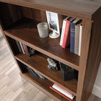 Sauder 3 Tier Book Shelf Wooden Bookcase Multipurpose Bookshelf for Home Office, Living Room, in Grand Walnut