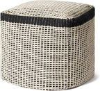 Loloi II LPF0040 Black/Ivory 18'' W x 18'' D x 18'' H Pouf