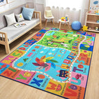Kids Rug for Playroom, 5x7 ABC Educational Carpet for Classroom, Fun Alphabet Area Rugs for Learn Numbers Colors Animal Weather and Shapes Playmat for Girls Boys Room Nursery Decor