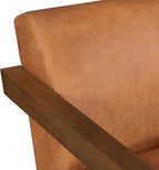 Poly & BARK Giza Lounge Chair in Full-Grain Pure-Aniline Italian Tanned Leather in Cognac Tan Leather