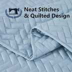 Maple&Stone Quilt Set Twin/Twin XL, Lightweight Light Blue Bedspread Ultrasonic Chevron Pattern Light Coverlet for All Season Comforter Bedding Decor - 2 Piece Twin Extra Long Bed Cover Sets