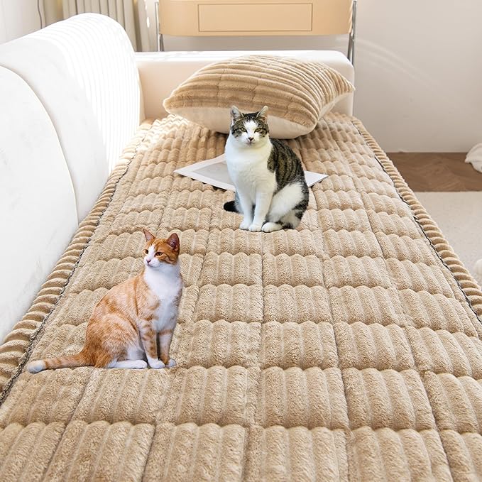 Mivnue Pet Couch Cover, Couch Covers for Dogs, Washable Dog Sofa Covers Couch Protector, Fuzzy Non Slip Couch Slipcover Pet Friendly
