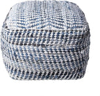 nuLOOM Seville Handmade Denim Textured Filled Ottoman Pouf