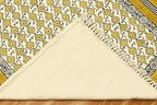 Kilim Runner 4x10 Cotton Runner Rug Yellow & Beige Indoor Outdoor Runner 0.19 inches Stone Easy Washable Hand Wash Cotton Carpet Flatweave Runner Rugs for Hallway, Staircases, Corridor Runner
