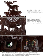 Kendal Vivid Large Deer Handcrafted Wood Cuckoo Clock with 4 Dancers Dancing with Music