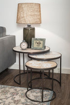 Creative Co-Op Grey Pewter Mantel Clock with Birds