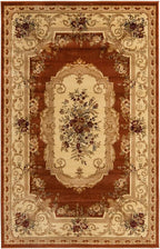 Rugs.com Chateau Collection Rug – 5' x 8' Brick Red Medium Rug Perfect for Bedrooms, Dining Rooms, Living Rooms
