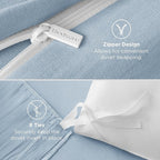 Bedsure Celestial Blue Duvet Cover Queen Size - 3 Pieces Prewashed Extra Soft Bedding Set, Includes 1 Duvet Cover 90x90 Inches with Zipper Closure & 2 Pillow Shams, Comforter Not Included