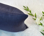 Aiking Home Woven Fine Faux Linen Throw Pillow Cover, Size 12"x18", Navy