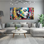 African American Wall Art - Graffiti Art Wall Decor Bedroom - Colorful Wall Decor for Teen Girls Size 24" x 48"