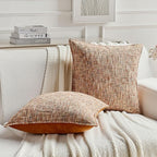 FUTEI Rust Decorative Throw Pillow Covers 22x22 Inch Set of 2,Soft Chenille Tweed Textured Cushion Case,Modern Home Decor for Couch Bed Living Room