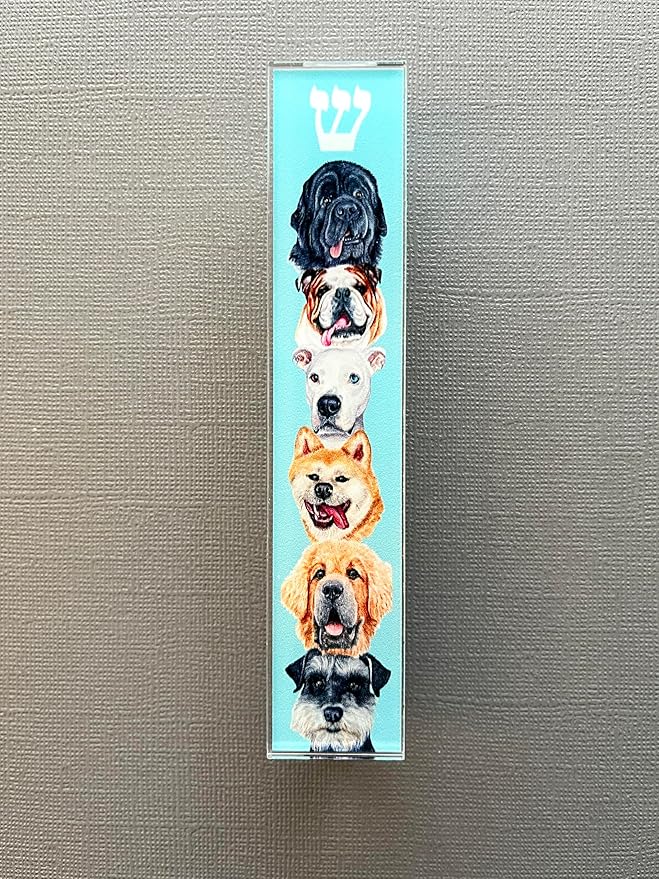 Dog Mezuzah, Scroll Case, Acrylic/Aluminum Waterproof, Jewish Gift, Housewarming, Engagement (No Scroll)