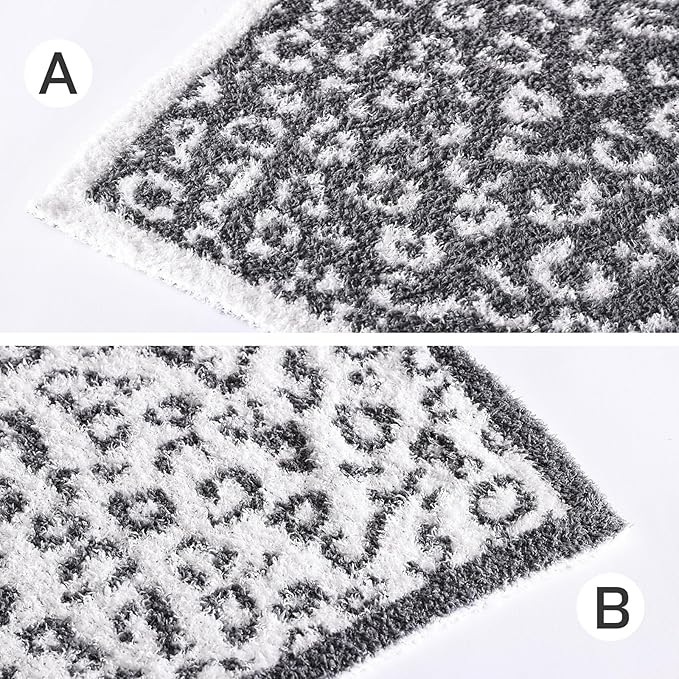 Panku Ultra Soft Leopard Throw Blanket, Cozy Knit Warm Cheetah Fleece Blankets for Couch and Sofa, Knit Reversiable Luxury Fluffy Blanket Throw (50x60 Inches, Snow Light Grey)