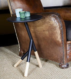 Lili Side Table – Modern Luxury End Table with Wood Top & Stainless Steel Rod Legs, Commercial Grade Quality for Living & Bedrooms