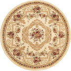 Rugs.com Chateau Collection Rug - 4 Ft Round Cream Medium Pile Rug