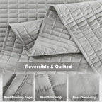 Comfort Spaces - CS14-0060 Kienna Quilt Coverlet Bedspread Ultra Soft Hypoallergenic All Season Lightweight Filling Stitched Bedding Set, King 104"x90", Gray 2 Piece