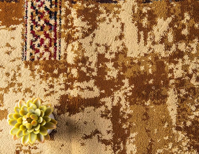 Unique Loom Barista Collection Area Rug - Arusha (5' 1" x 8' Rectangle, Beige/ Black)
