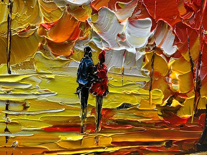 Natural Landscape Romantic Theme Modern Abstract Oil Painting Large Canvas Wall Decoration Art 24x48 Inches