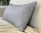 Aiking Home Woven Fine Faux Linen Throw Pillow Cover, Size 12"x24", Light Grey