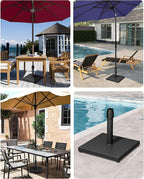 45lbs Patio Umbrella Base - Heavy Duty Outdoor Patio Market Umbrella Stand for Deck, Poolside, Balcony, Wind-Resistant Design,Black