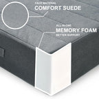 22 inches Floor Pillow for Adults - Large Meditation Cushion with Thick Foam & Soft Tufted Cover - Premium Outdoor Square Floor Cushion Seat - Yoga Pillows for Sitting On Floor - Dark Gray