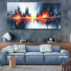 Large Black Abstract Wall Art For Living Room Canvas Art Wall Decor Painting Canvas Prints Red Gold Abstract Wall Art Picture For Bedroom Home Wall Decor Prints Artwork 29" X 58"