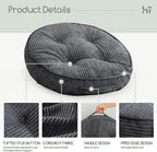 HIGOGOGO Washable Floor Pillow Cushion for Adults, Meditation Cushion Pillow, Large Round Floor Sitting, Removable Tufted Corduroy Cover, for Tatami Living Room or Yoga, 22x22 Inch, Machine Washable