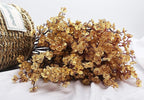 JAKY-Global Babys Breath Fabric Cloth Artificial Flowers 12 Bundle European Fake Silk Plants Decor Wedding Party Decoration Bouquets Real Touch DIY Home Garden (Gold 12pcs)