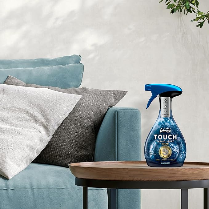 Febreze Touch Fabric Spray, Air Freshener, Odor-Fighting Fabric Refresher, Couch and Linen Spray, Sneaker Balls Alternative, Multi-Use, Ocean and Mountain Scent, 16.9oz, 2ct (1 of each Scent)