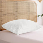 WELLCO Firm Pillow Queen Size 28 x 18 inch, Bed Pillow with Adjustable Insert and 1 Cooling Pillowcase, Not Only Provides Stronger Support But Aslo Comfortable