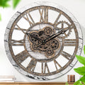 HOIBAI Wall Clock, 24 Inch Moving Gears Clock Large Wall Clock for Living Room Decor Rustic Vintage Industrial Steampunk Farmhouse Big Clock for Home Kitchen Bedroom Office