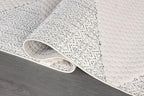 Modern Micro Loop Indoor Area Rugs for Living Room Bedroom Kitchen Geometric Triangle White 9x12 Luxury Durable Low and High Pile Non-Shedding Stain Resistant Soft Area Carpet 9 x 12