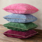 decorUhome Spring Chenille Soft Cozy Throw Pillow Covers 18x18 Set of 2, Modern Farmhouse Boho Velvet Decorative Pillow Cases with Stitched Edge for Couch Sofa Bed Home Decor, Green